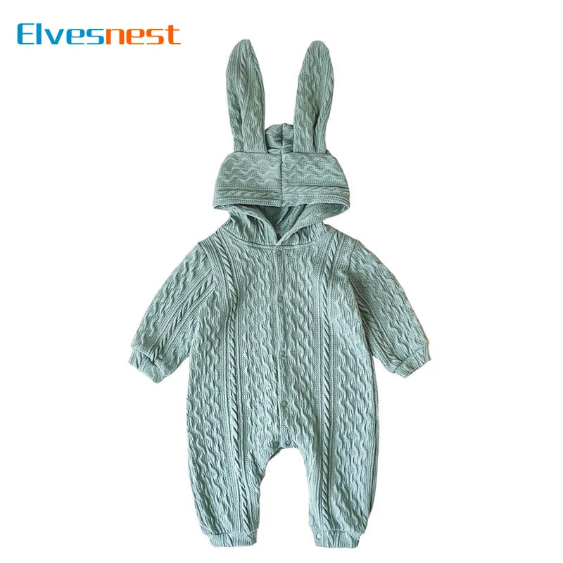 Vintage Thick Thread Baby Clothes Boys Rompers Long Sleeve Hooded  Newborn Girl Romper Winter Infant Clothing 1-3 Years