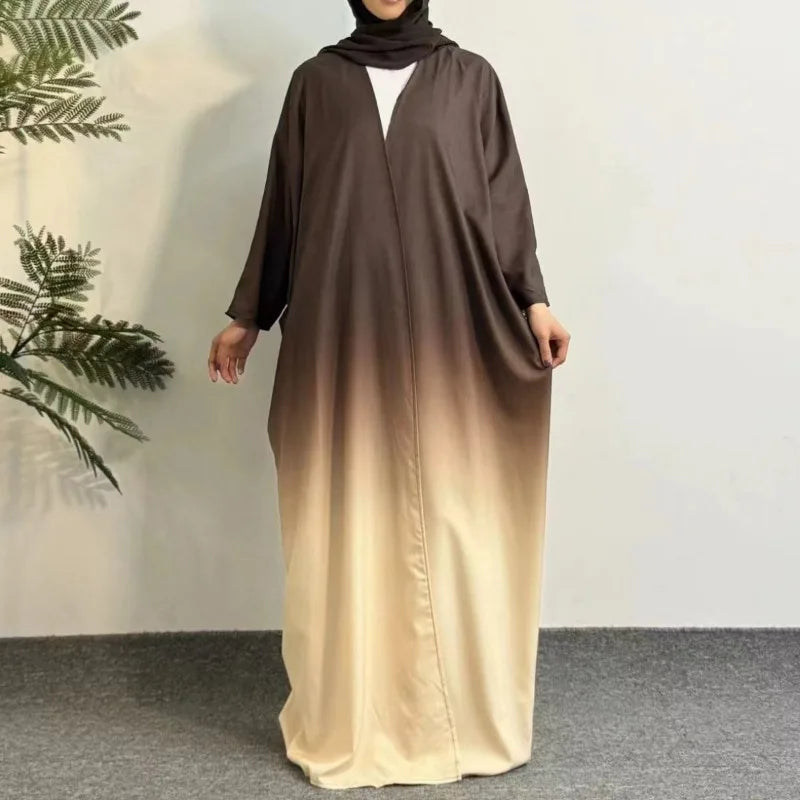 Open Front Abaya,Long Sleeve Maxi Length Dress Women's Clothing Muslim Abayas Cardigan Out Kaftans Women Jilbabs