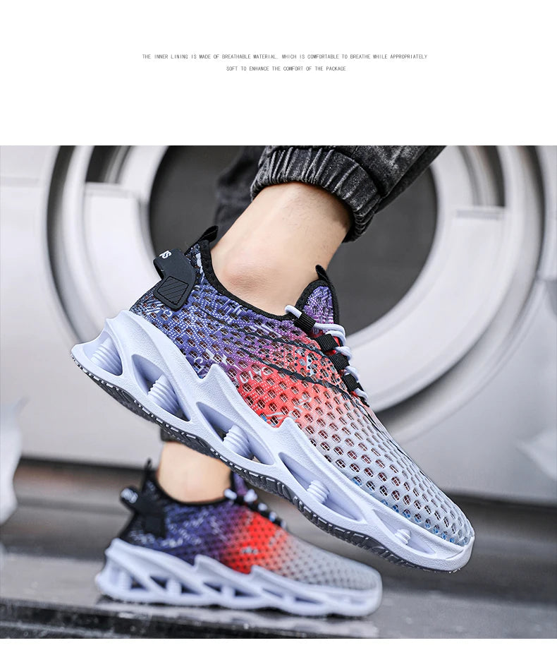 New summer men's mesh surface breathable lightweight soft soled men's shoes non-slip wear-resistant casual sports shoes