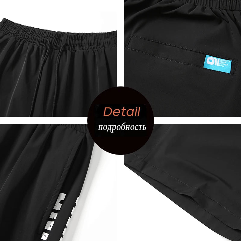 Summer Men Casual Breathable Quick Dry Sport Shorts Mens Cool Ice Running Gym Beach Shorts Mans Joggers Bermuda Shorts Male 5XL