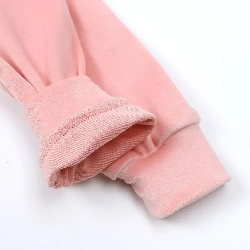 Fashion Solid Color Baby Girl Clothing Warm Long Sleeve Hoodies Zipper Tops Pants Winter Spring Kids Clothes Boys 1-13 Years