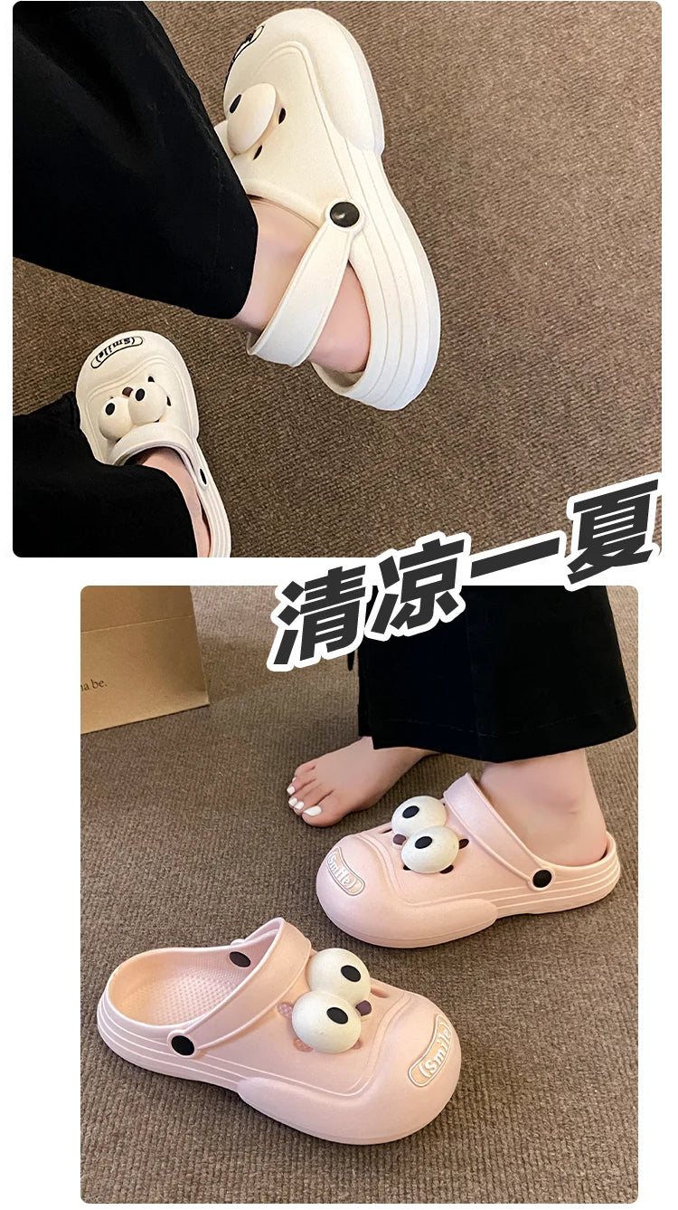 Women's casual and casual sandals for summer wear. 2024 new internet famous thick soled outdoor beach shoes, anti slip wrapped h