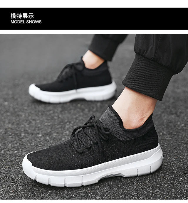 2024 new men's casual breathable sports shoes flat comfortable non-slip mesh surface walking vulcanized men's shoes