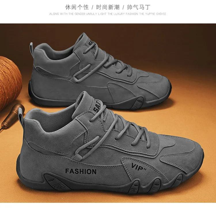 Men's new retro work shoes Spring and autumn leisure sports men's shoes lace-up hiking shoes comfortable walking