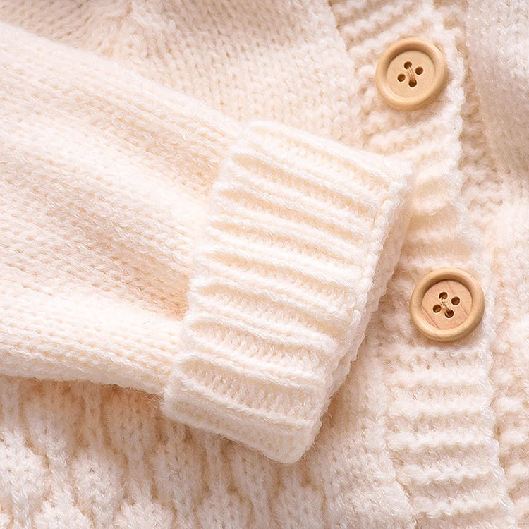 Long Sleeve Hooded Newborn Baby Clothes Knitted Romper Fashoin Solid Color Baby Girl Clothes Winter Warm Infant Clothing