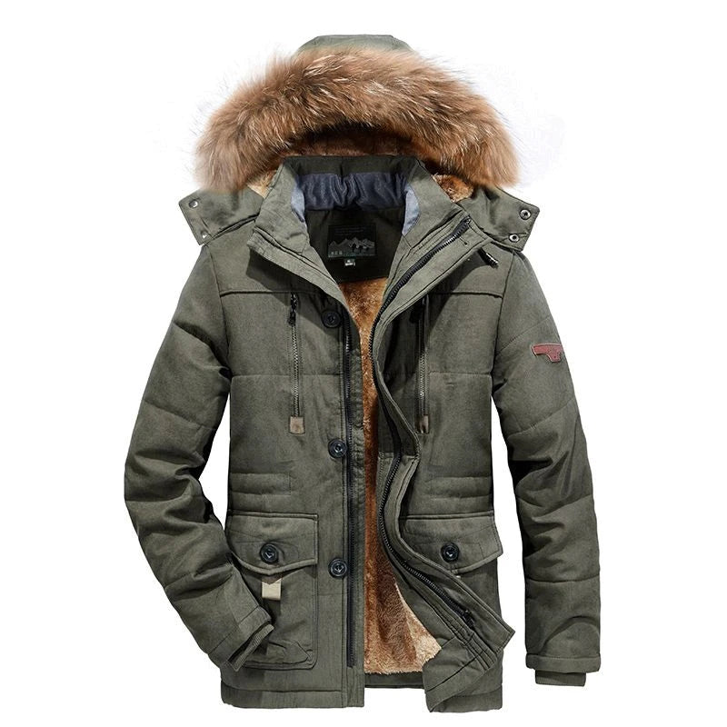 Winter Men Fleece Warm Thick Windproof Parka Jackets Coat Mens Hood Casual Tactics Military Jacket Male Windbreaker Big Size 7XL