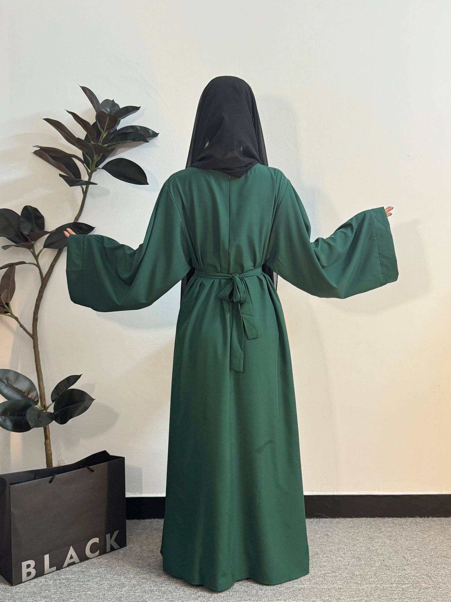 Muslim Abayas Women Kaftans Long Maxi Prayer Dress with Belt Full Sleeve Islamic Clothing Women Jilbabs Ramadan Dresses