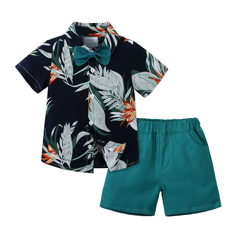 Fashion Kids Clothes Boys Outfit Summer Boy Clothing Sets Cotton Short Sleeve Shirt Shorts Children Clothing 1-6 Years