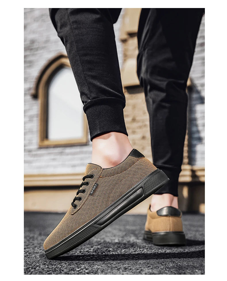 Men's casual sneakers Fashion Outdoor shoes Flats Lace-up Comfortable walking Men's shoes