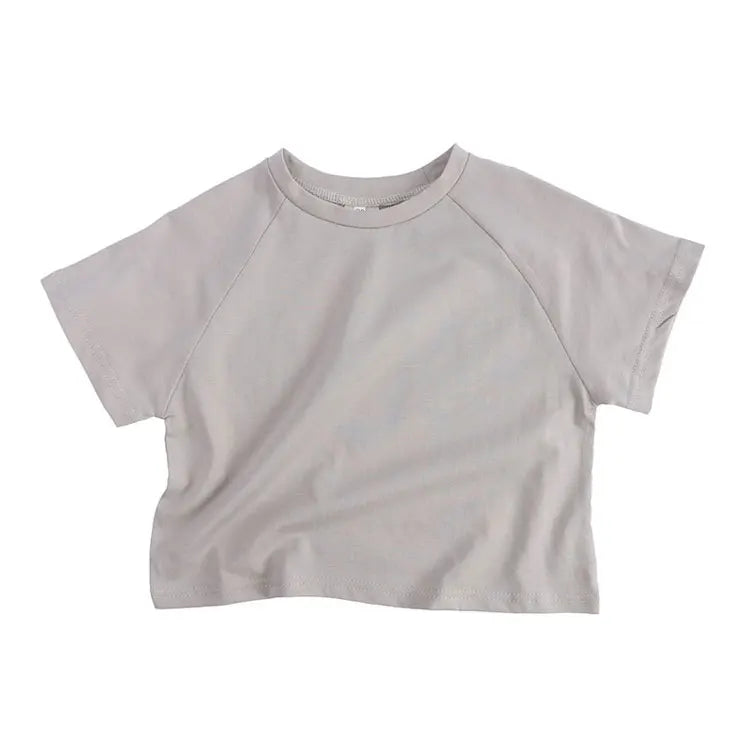 Fashion Kids Summer Clothes Boys T-Shirts Cotton Short Seleve O-Neck Girls Tops Solid Color Children's Clothing 1-6 Years