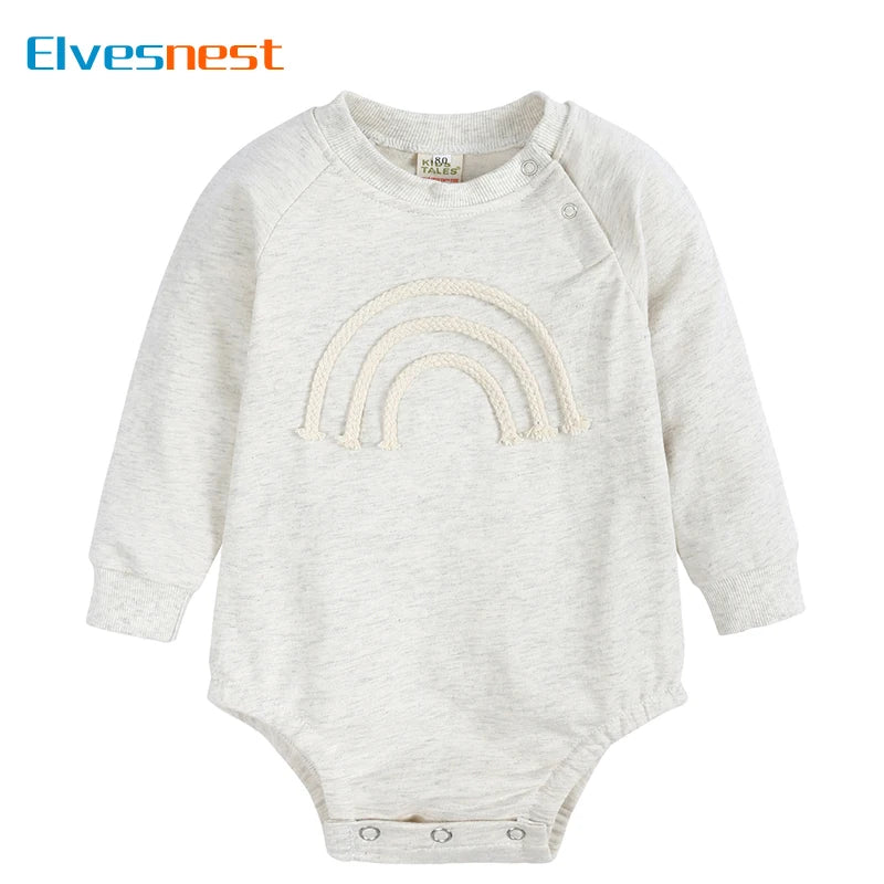 Fashion Rainbow Baby Girl Bodysuit Spring Autumn Newborn Clothes Boys Bodysuit Cotton Long Sleeves Baby Bodysuit 3-24 Months