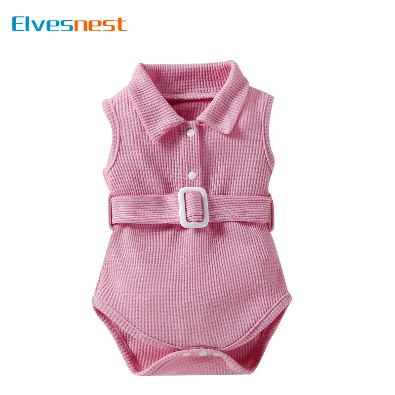 Fashion Solid Infant Clothes Girls Bodysuits Summer Newborn Baby Boy Clothes Sleeveless Baby Bodysuits 3-24 Months