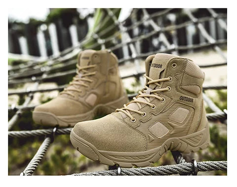 2024 new men's high top comfortable leisure sports hiking shoes lace-up walking training boots men's shoes