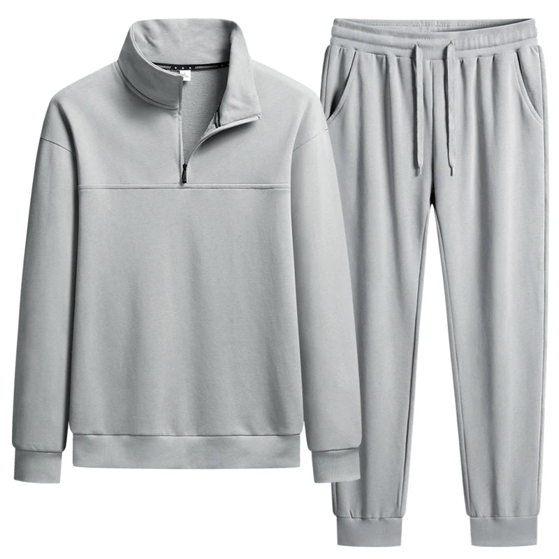 Spring Autumn Men Casual Sport Joggers Suits Tracksuit Men's Sets Running Sportswear Suit Sweatshirt Pant 2 Pieces Plus Size 8XL