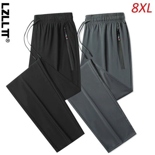 Summer Men Casual Beach Breathable Sport Pants Man Jogger Loose Outdoor Pants Male Hike Gym Run Trouser Sweatpants Plus Size 8XL