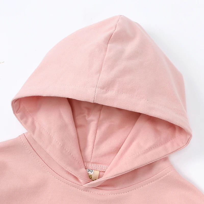 Fashion Solid Color Kids Clothes Girls Hoodies Cotton Long Sleeve Boys Sweatshirts Spring Autumn Children Clothing 2-5 Years