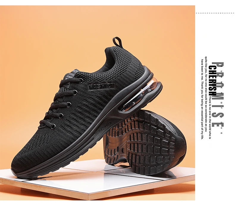 New mesh sports casual shoes breathable walking flat men fitness spring and autumn lace-up vulcanized men's shoes