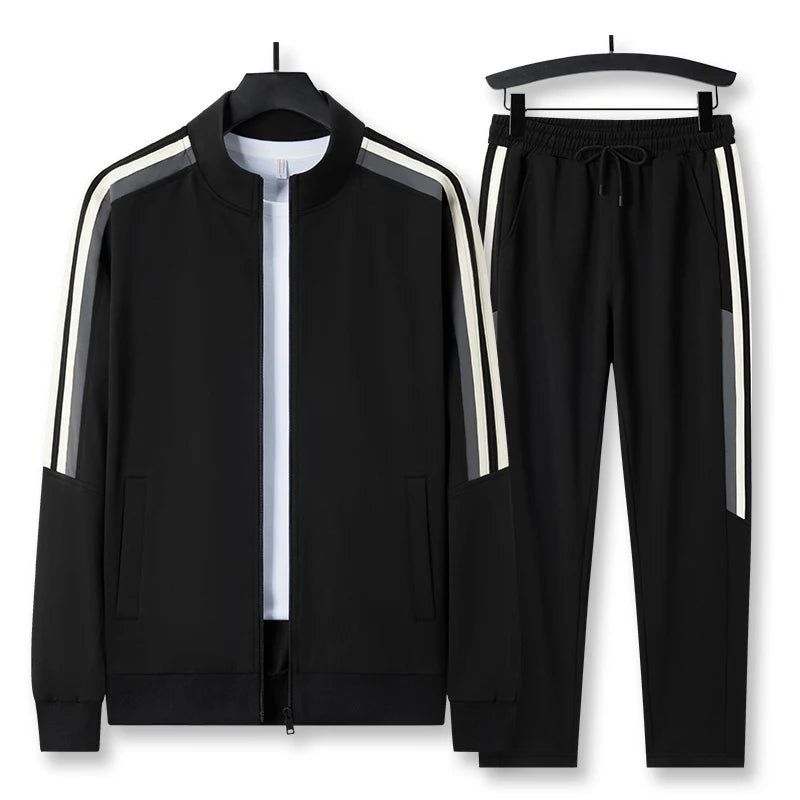 Autumn Men Casual Sport Fitness 2 Pieces Tracksuits Suits Men Sportswear Run Outdoor Sets Male Gym Joggers Sweatpant Jacket Suit