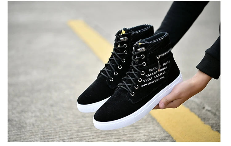 2024 Spring and autumn high top men's new soft sole casual sports shoes walking running breathable men's boots 39-46