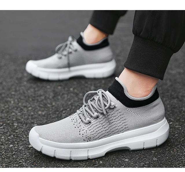 2024 new men's casual breathable sports shoes flat comfortable non-slip mesh surface walking vulcanized men's shoes