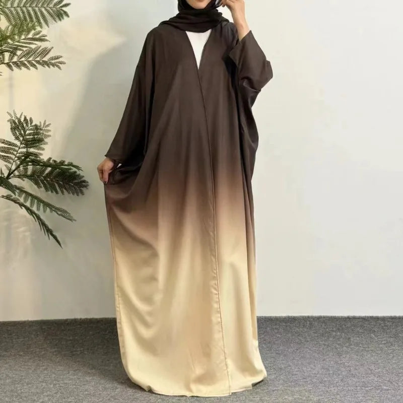 Open Front Abaya,Long Sleeve Maxi Length Dress Women's Clothing Muslim Abayas Cardigan Out Kaftans Women Jilbabs