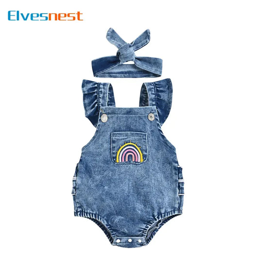 Summer Baby Girls Clothes Fashion Infant Clothes Boys Bodysuit Scarf Sleeveless Newborn Girls Bodysuit 0-18 Months