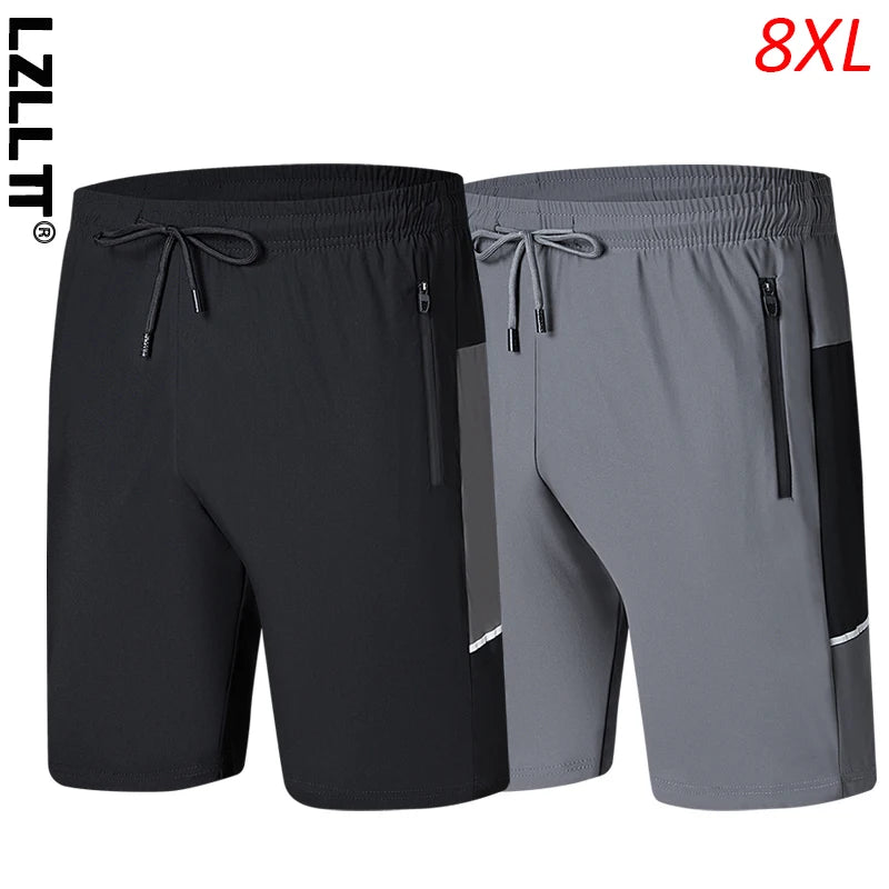 Summer Men Casual Breathable Quick Dry Shorts Mens Ice Cool Bermuda Shorts Pant Man Beach Run Joggers Shorts Male Plus Size 8XL