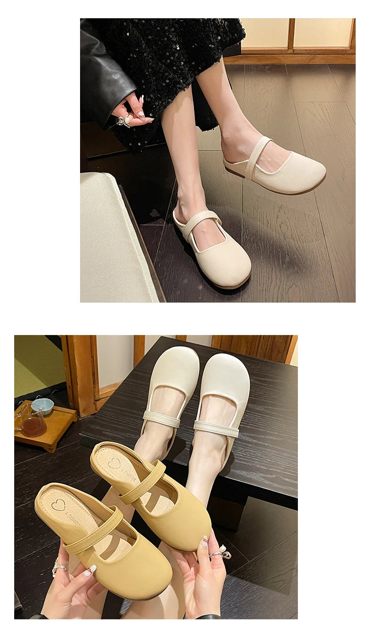 Women's casual flat slippers 2024 New Fashion Outwear Muller Shoes Network Red Tide Flow Anti slip Slippers