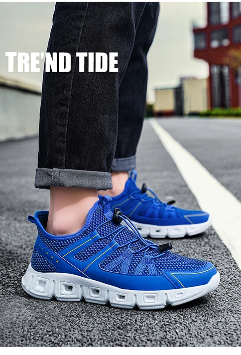 Spring and summer new men's leisure sports breathable mesh light walking shoes large size vulcanized men's shoes