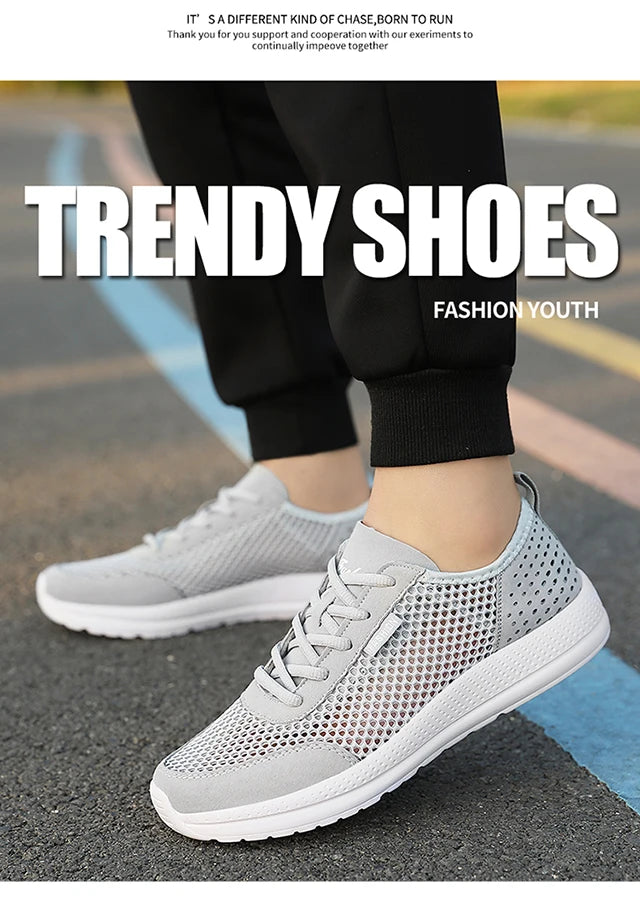 Men's shoes spring summer new soft sole loafers Casual shoes Light fashion mesh leisure sports tennis big size 39-46