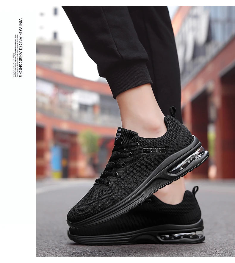 New mesh sports casual shoes breathable walking flat men fitness spring and autumn lace-up vulcanized men's shoes