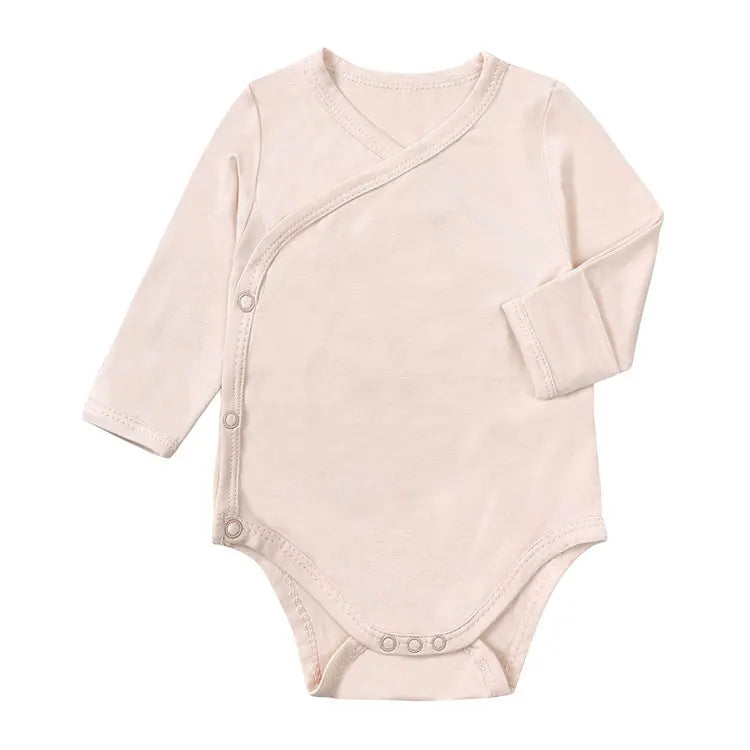 Bamboo Fiber Bodysuit for Newborn Girls Fashion Solid Color Long Sleeve Baby Boy Clothes Summer Newborn Clothes 0-24 Months