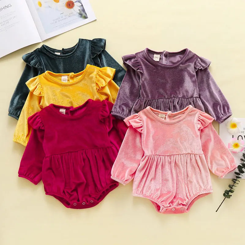 Fashion Solid Color Baby Girl Bodysuit Spring & Autumn Newborn Bodysuits Cotton Long Sleeves Infant Boys Clothing 3-24 Months