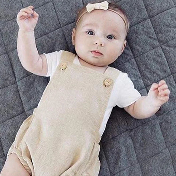 Summer Baby Girls Clothes Solid Color Newborn Clothes Boys Bodysuits Cotton Sleeveless Square Collar Baby Clothes 0-24 Months