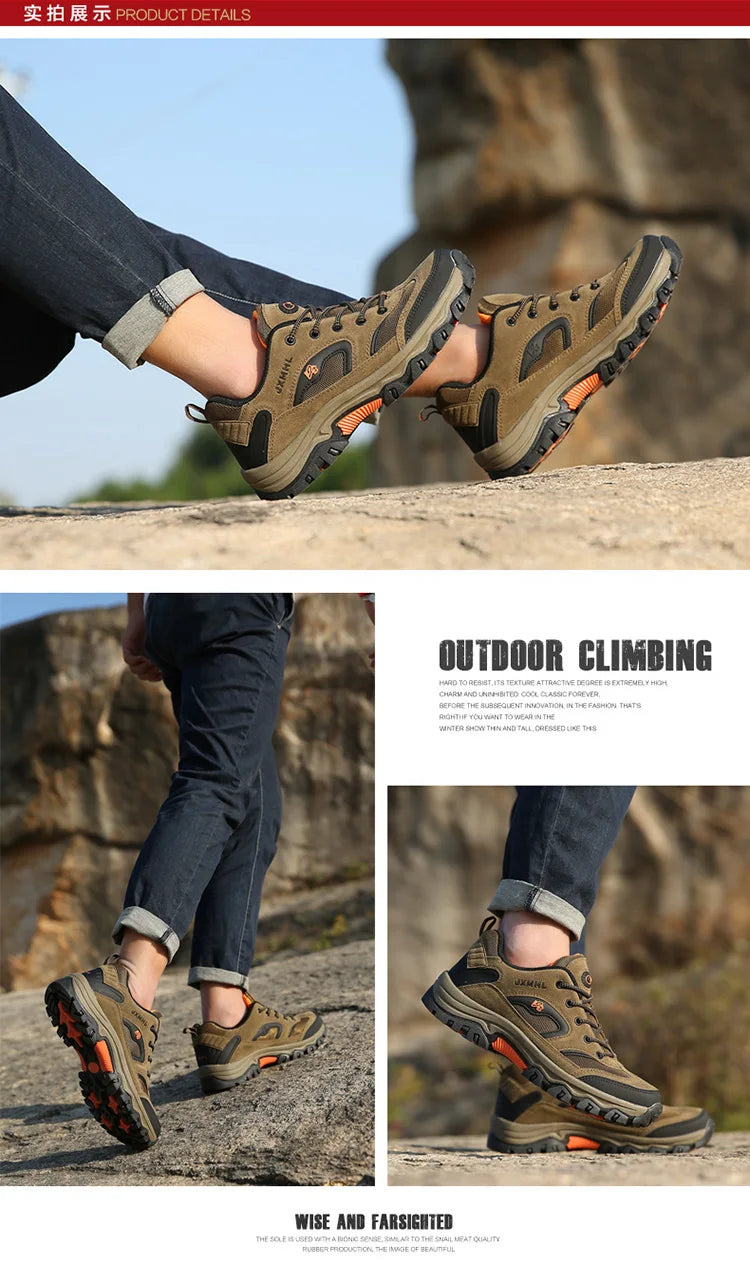 Men's hiking shoes Waterproof hiking shoes Men's climbing Outdoor sports casual shoes High top Fall/Winter hiking plus size 47