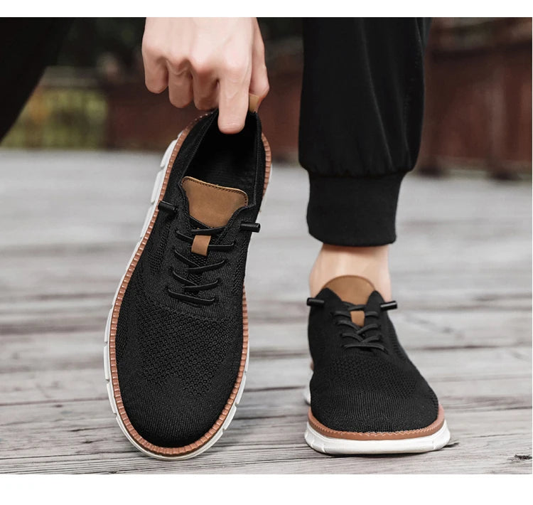 Fashion casual spring and autumn men's shoes breathable lightweight non-slip sports shoes new walking plus size flat men's shoes