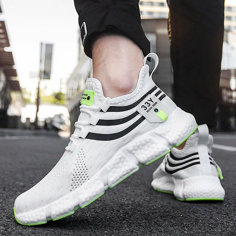 2024 new large size men's casual sports shoes light breathable comfortable thick running shoes fashion outdoor men's sneakers