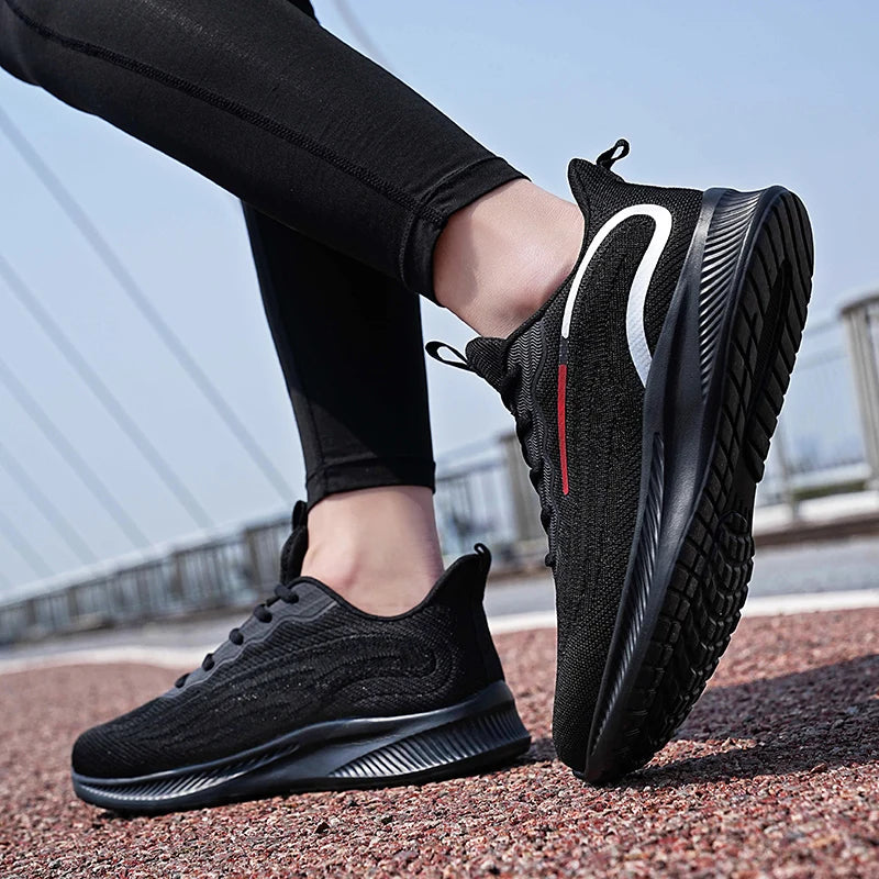 New large size men's casual sneakers fashion thick sole light men's sneakers mesh surface breathable running men's loafers