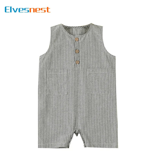 Summer Newborn Baby Girl Clothes Fashion Baby Clothes Boys Rompers Cotton Sleeveless Infant Boys Clothing 3-24 Months