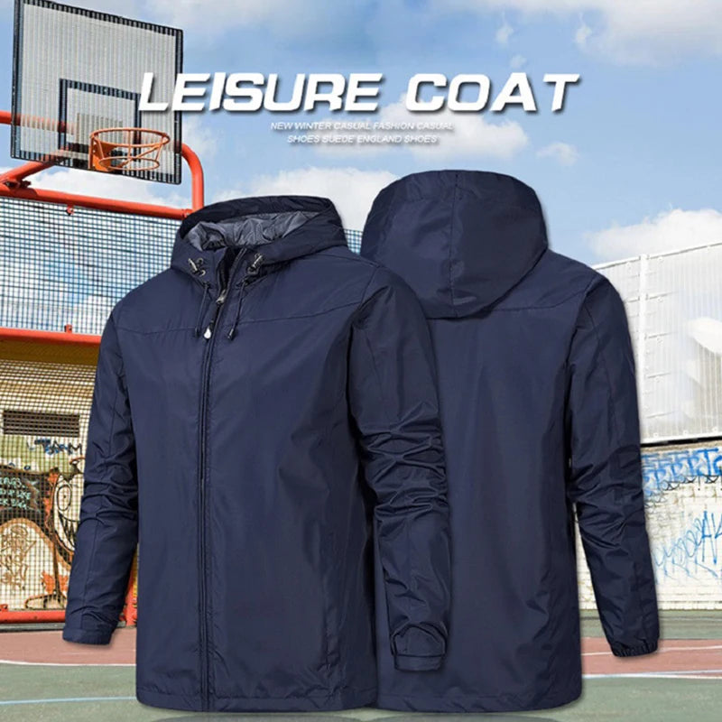 Spring Autumn Men Windproof Waterproof Jackets Mens Solid Outdoor Sport Jackets Coats Outerwear Man Casual Hood Jackets Tops 5XL