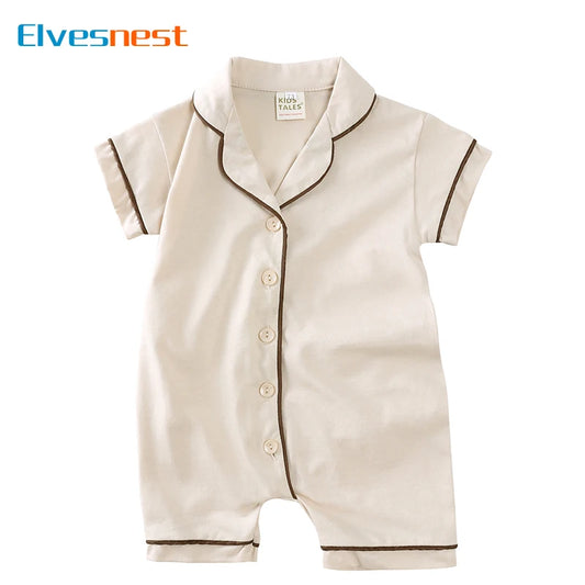 Fashion Solid Color Newborn Baby Clothes Girl Romper Cotton Short Sleeve Baby Boy Clothes Summer Infant Girl Romper 1-3 Years