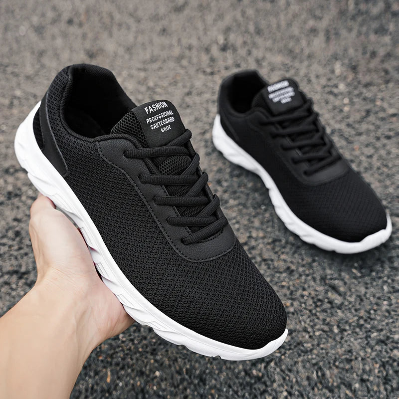 New large size men's casual sneakers fashion thick light mens vulcanized shoes mesh surface breathable running men loafers