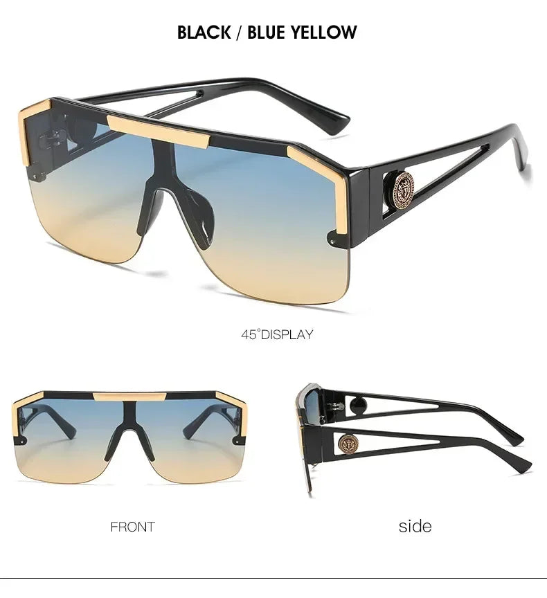 New Luxury Oversized Men Sunglasses Brand Designer Sun Glasses For Women Fashion Gradient Square Shades