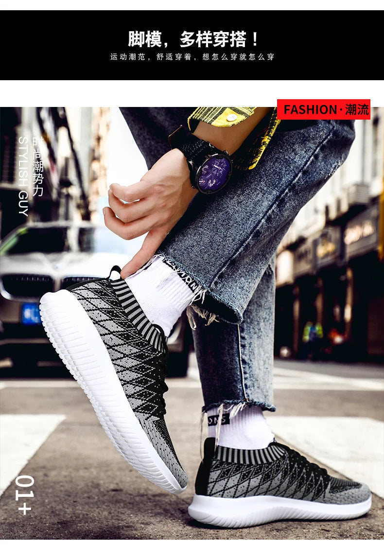 Men's new casual sneakers breathable running comfort classic men's tennis walking fitness men's shoes plus size39-48