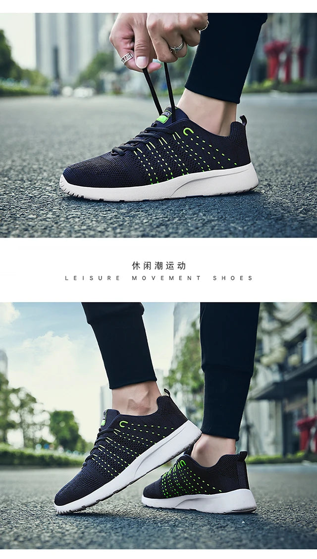 Designer new men's mesh surface breathable casual flat shoes Fashion comfortable non-slip walking running men's shoes