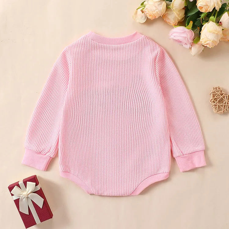 Cartoon Letter Newborn Clothes Newborn Clothes Girls Bodysuits Long Sleeve Knitted O-Neck Baby Boy Clothes 3-12 Months