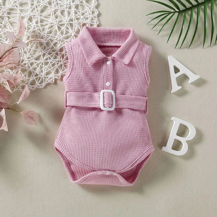 Fashion Solid Infant Clothes Girls Bodysuits Summer Newborn Baby Boy Clothes Sleeveless Baby Bodysuits 3-24 Months