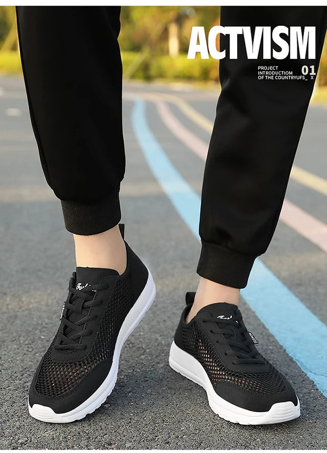 Men's shoes spring summer new soft sole loafers Casual shoes Light fashion mesh leisure sports tennis big size 39-46