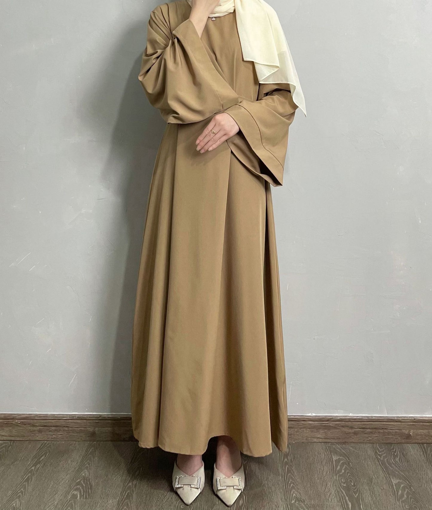 Muslim Abaya Loose One-piece Prayer Dress Full Sleeve Islamic Clothing Women Jilbab Dubai Saudi Robe Lace Up Long Dresses