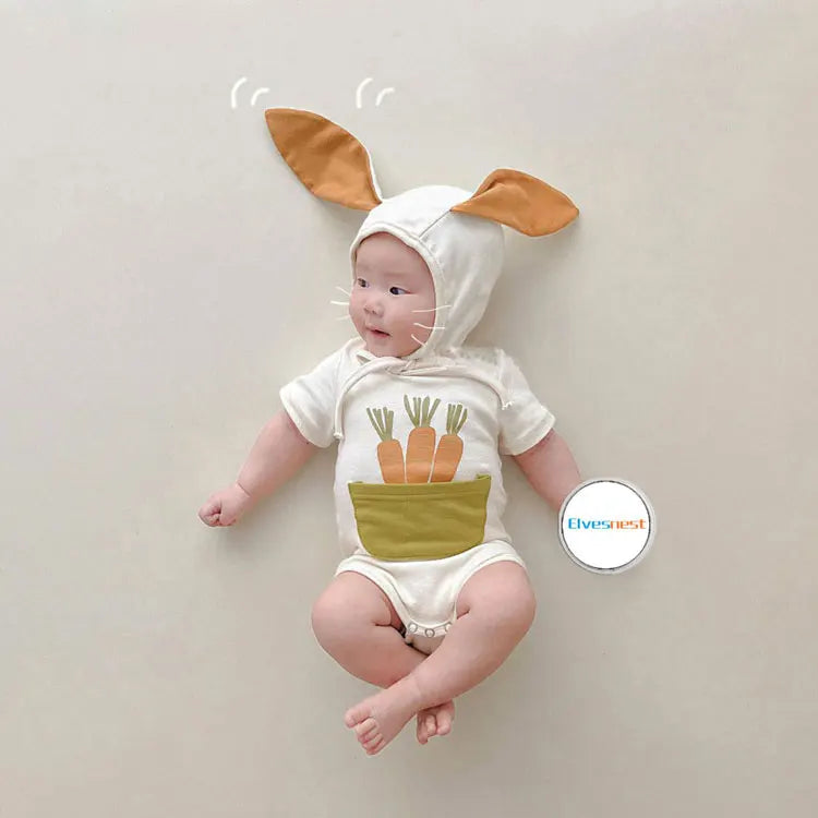 Cartoon Newborn Clothes Boys Bodysuits Hat Spring & Autumn Baby Girls Clothes Cotton Baby Bodysuits 3-18 Months